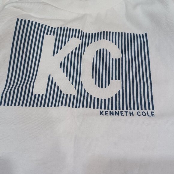 Baby Boys Kenneth Cole Organic Cotton White Logo Tee New With Tags Size 24MO - Picture 4 of 5